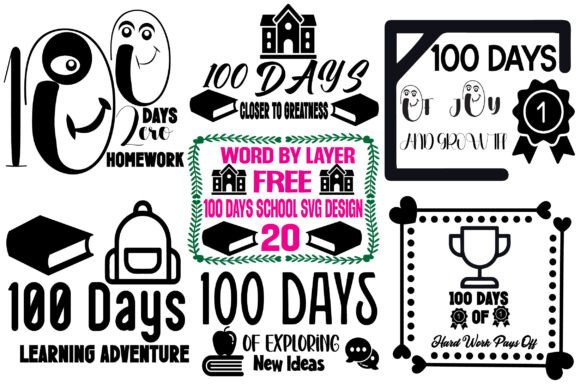 100 Days of School SVG 20 Free Designs Review