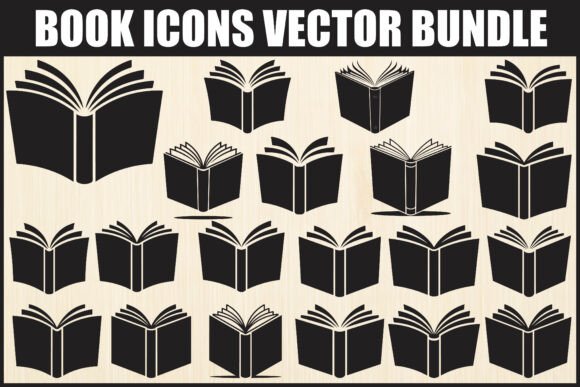 Book Icons Vector Bundle for Crafting and Graphics