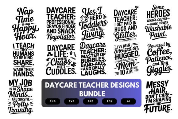 Daycare Teacher SVG Bundle for Crafts and Graphics