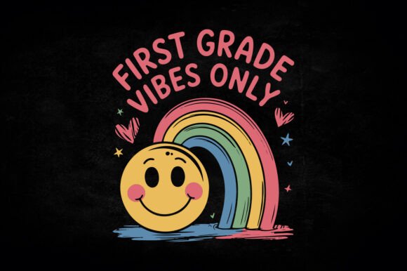 First Grade Vibes Only Kids SVG T-shirt for Crafts and Graphics