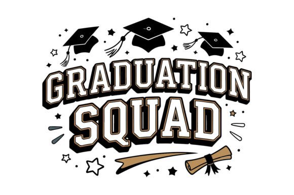 Graduation Squad Education Cap T-shirt Graphics for Crafts