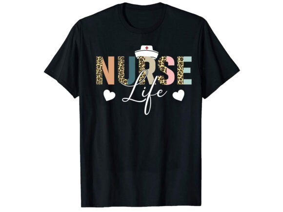 Nurse Life Leopard Career T-shirt