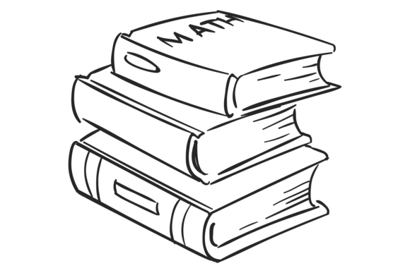 School Books Stack. Encyclopedia Pile. Education Graphics