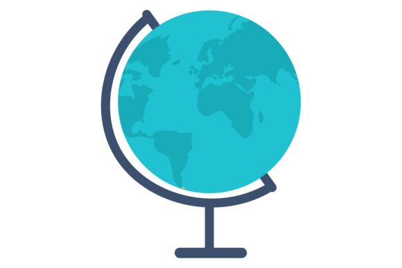 School Globe Icon. Geography Tool. Educa Graphics