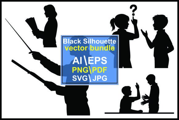 Silhouettes People Educational Settings Graphics