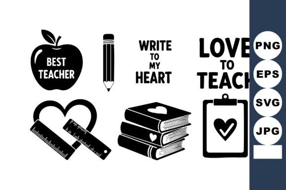Teacher Appreciation Vector Set - Graphics for Creative Merchandise