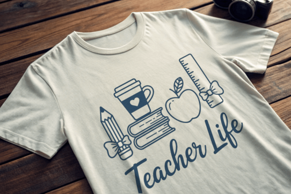 Teacher Life PNG for T-Shirt Designs and Graphics